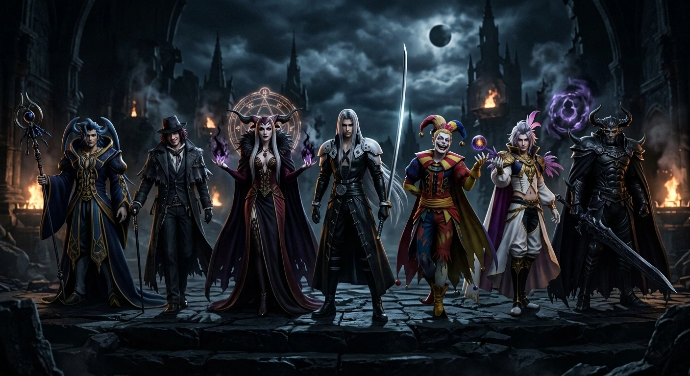 Final Fantasy villains collage