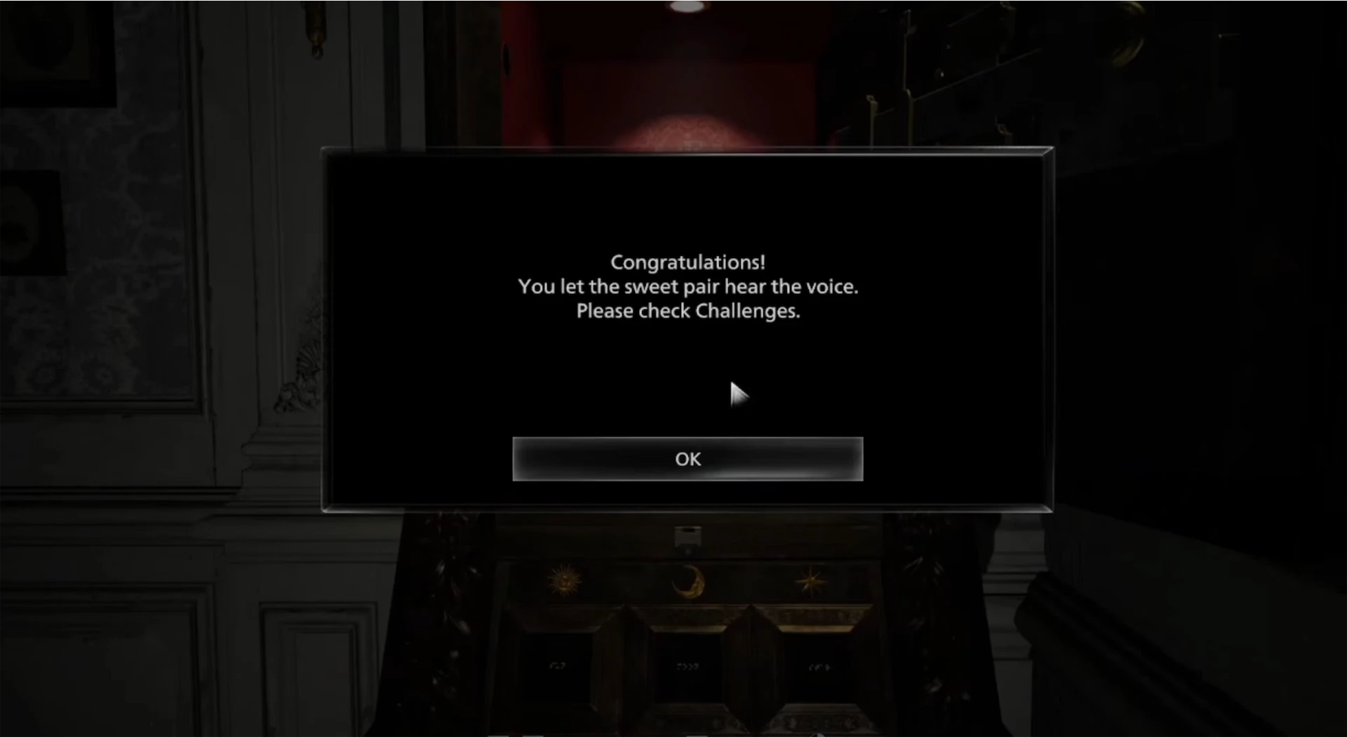 Emily character near Sun Moon Star puzzle machine in Resident Evil Requiem
